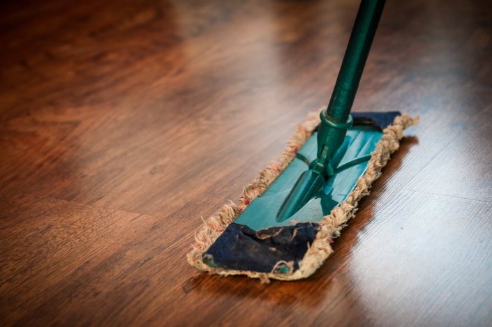 a mop on the floor